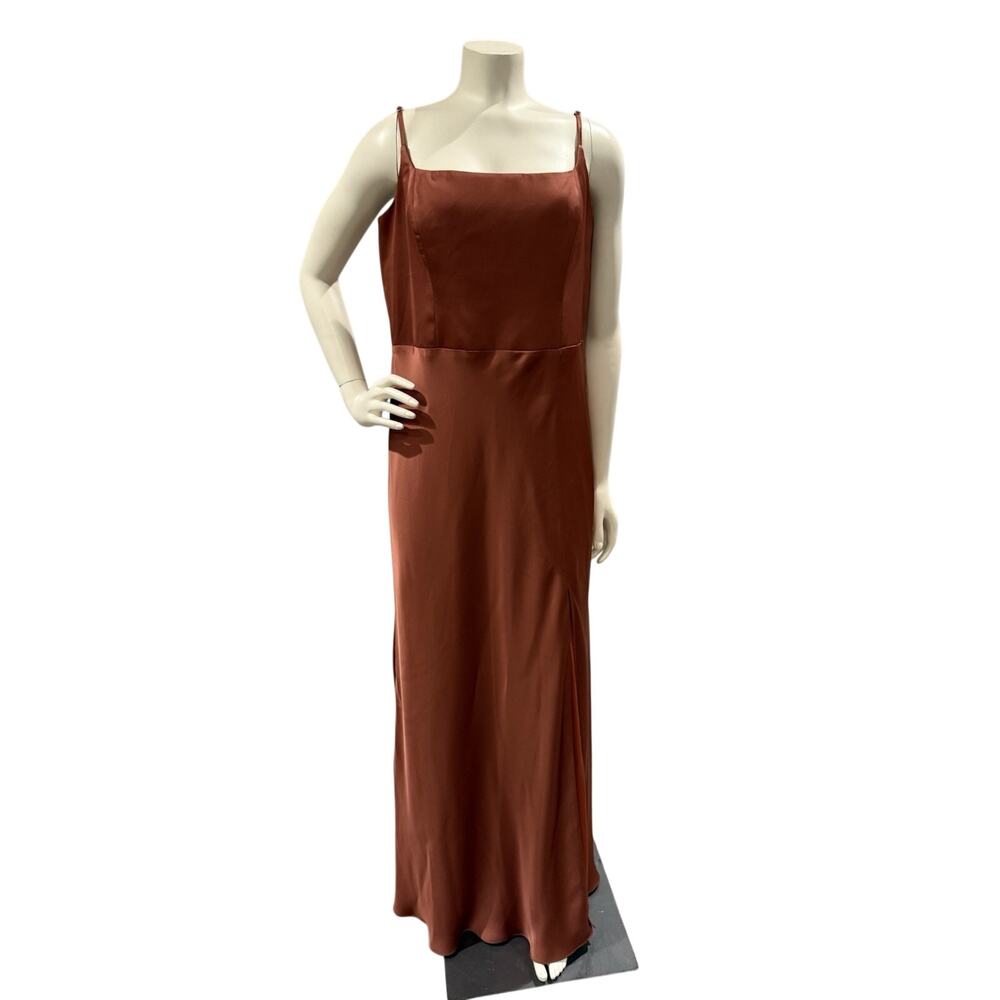 Birdy Grey Women's Spice Mai Matte Satin A-Line Bridesmaid Maxi Dress Size XL